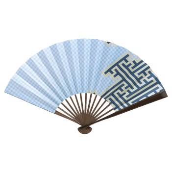 5778 江戸風情扇子 唐木 市松に紗